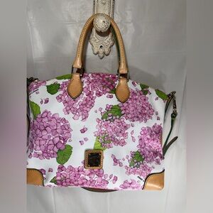 Dooney & Bourke Hydrangea Monogram Celeste Satchel